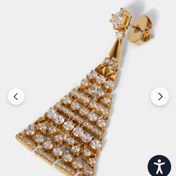 GORGEOUS NADRI LUXOR GOLD CZ EARRINGS - Picture 4 of 4